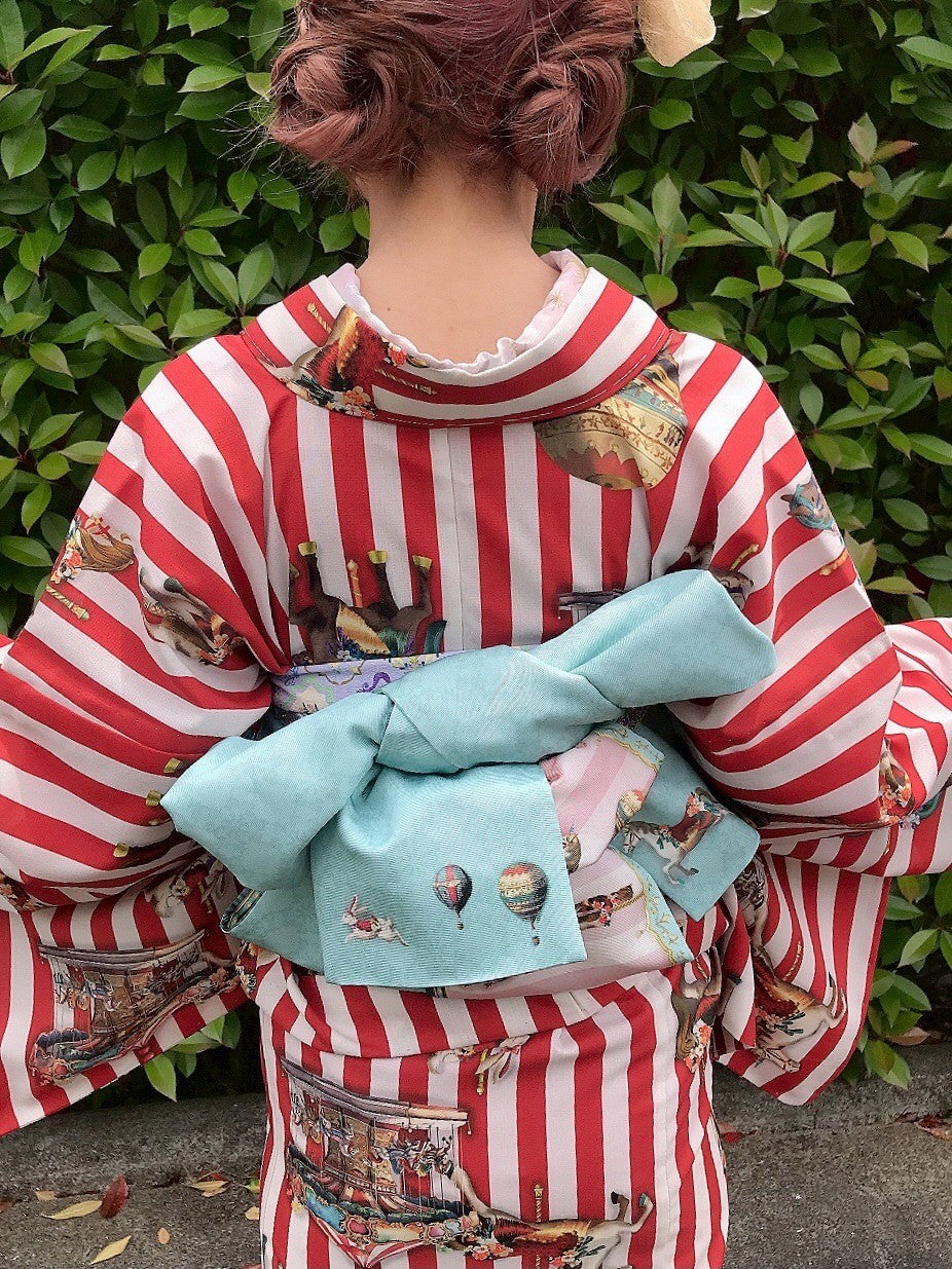 theater invi 今季半幅帯 Petiet Go Roundリバーシブル theater invi 今季半幅帯 Petiet Go Round リバーシブル