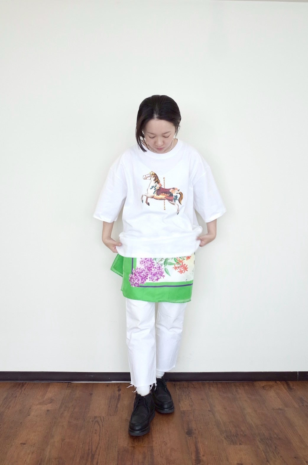 00 NEW オーバーTシャツ【Petite Go-Round/木馬】
