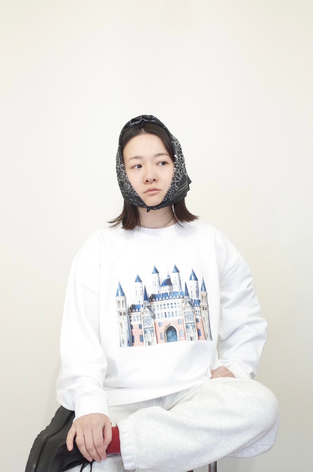 L【castle】スウェット white&Black