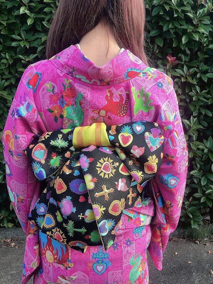 00 NEW【Corazón de México  】反物/シルジェリー八掛つき/即納品