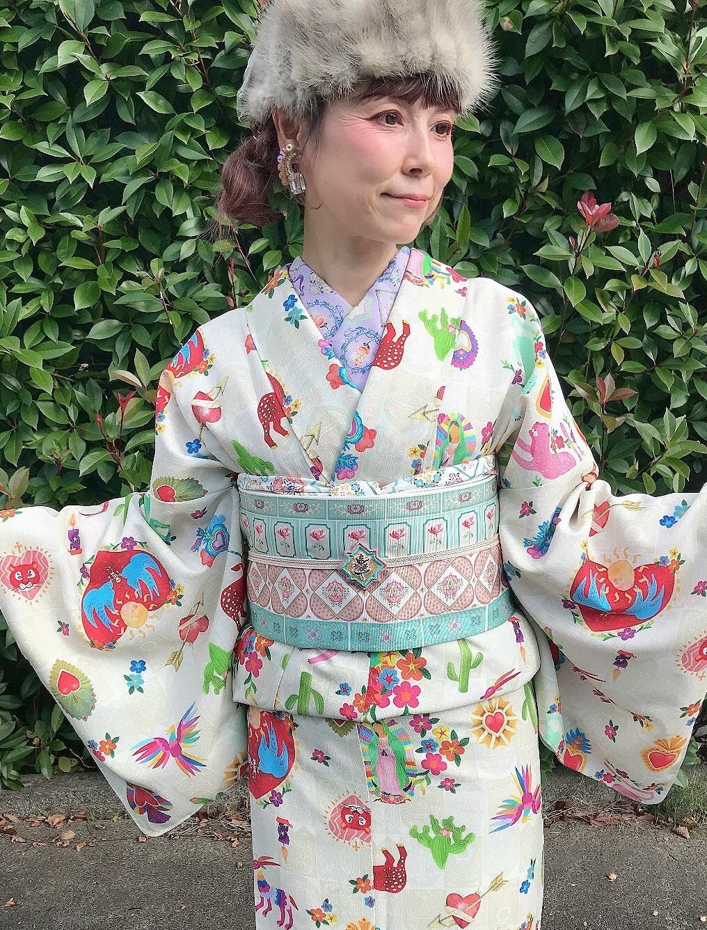 00 NEW【Corazón de México  】反物/シルジェリー八掛つき/即納品