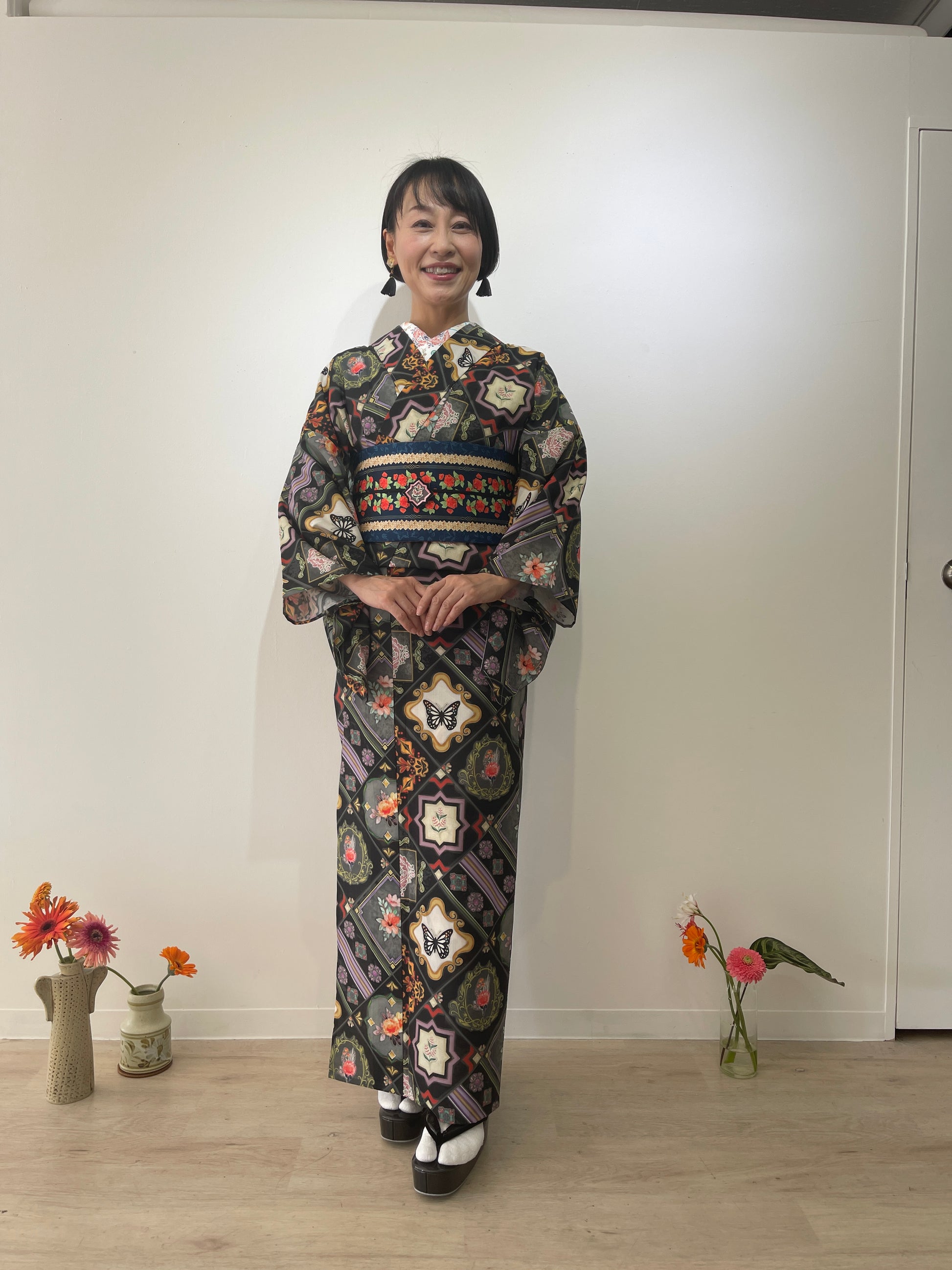 02  単衣【マジョリカタイルスクエア】4color