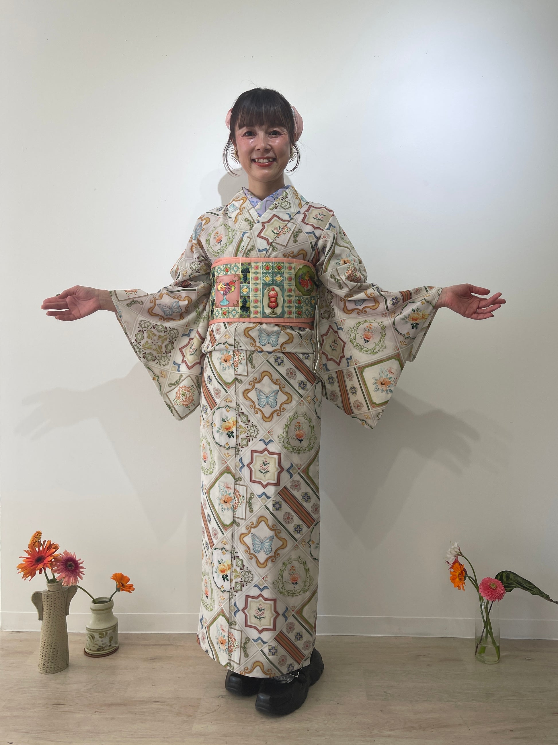 02  単衣【マジョリカタイルスクエア】4color