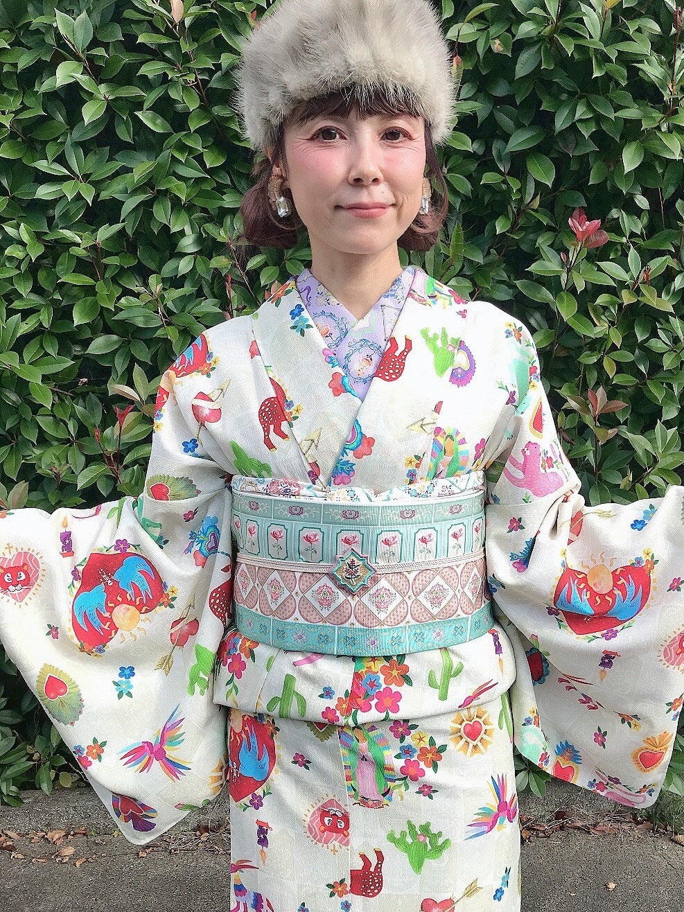 02【マジョリカタイル】名古屋帯