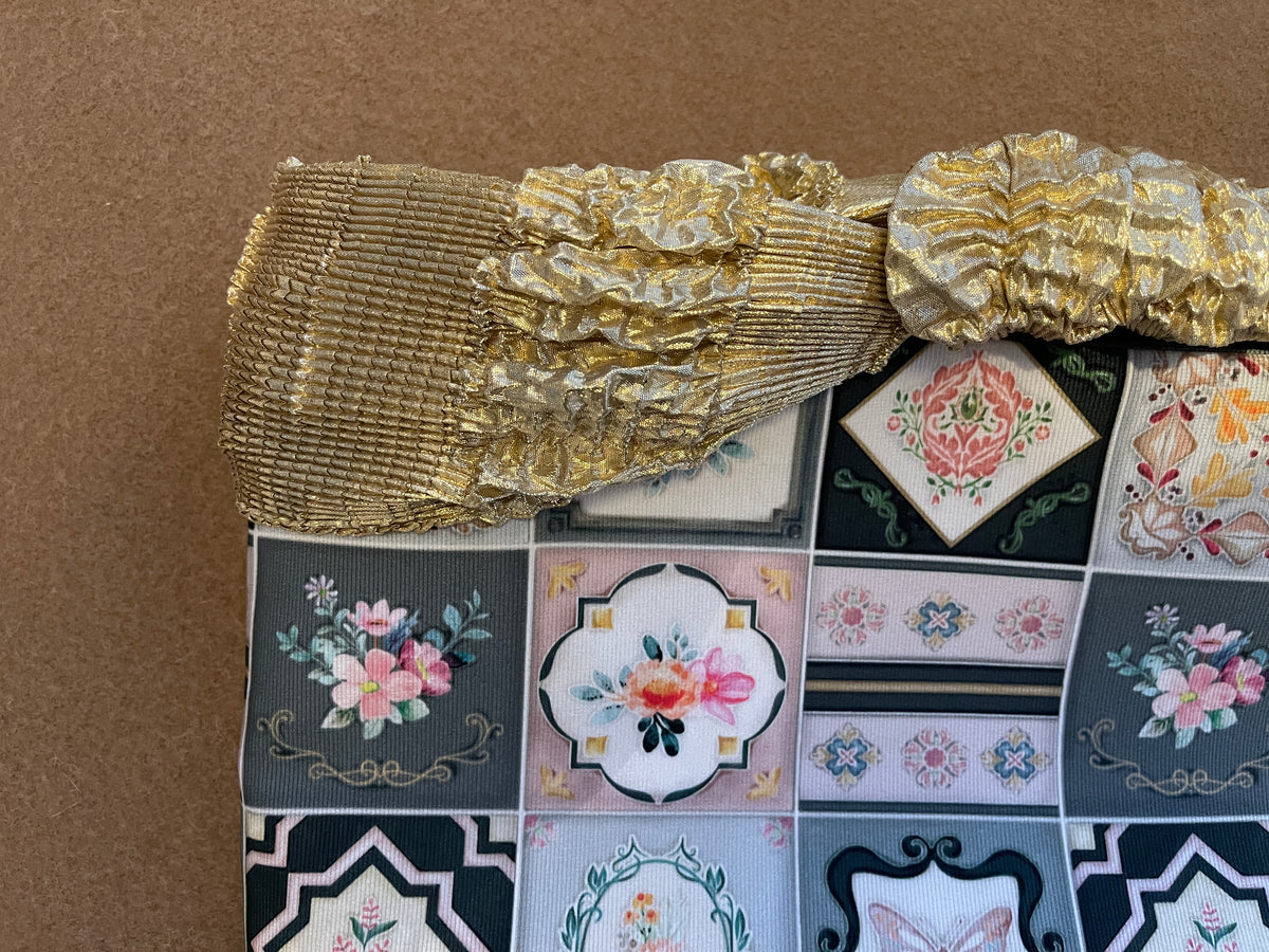 A【マドレーヌ】プリーツ帯揚げ gold