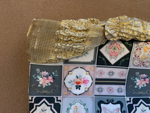 A【マドレーヌ】プリーツ帯揚げ gold