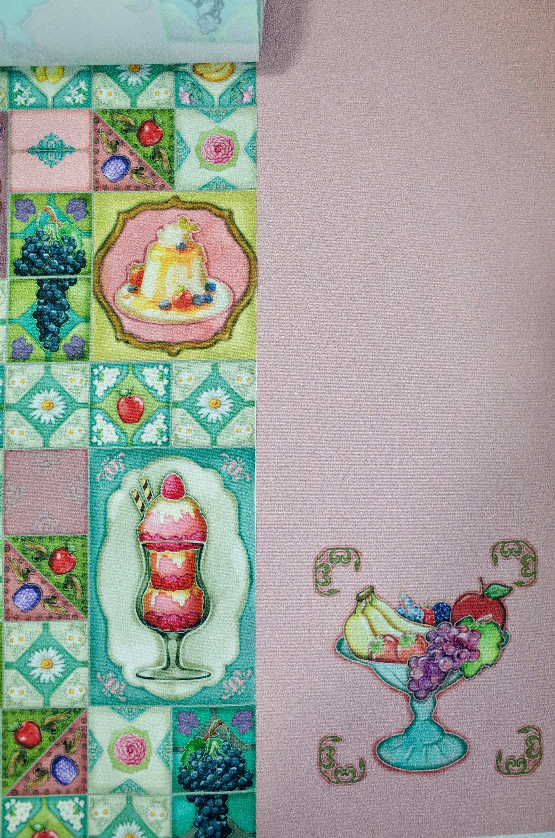 05 反物 袷用八掛つき/シルジェリー【フルーツパフェ】