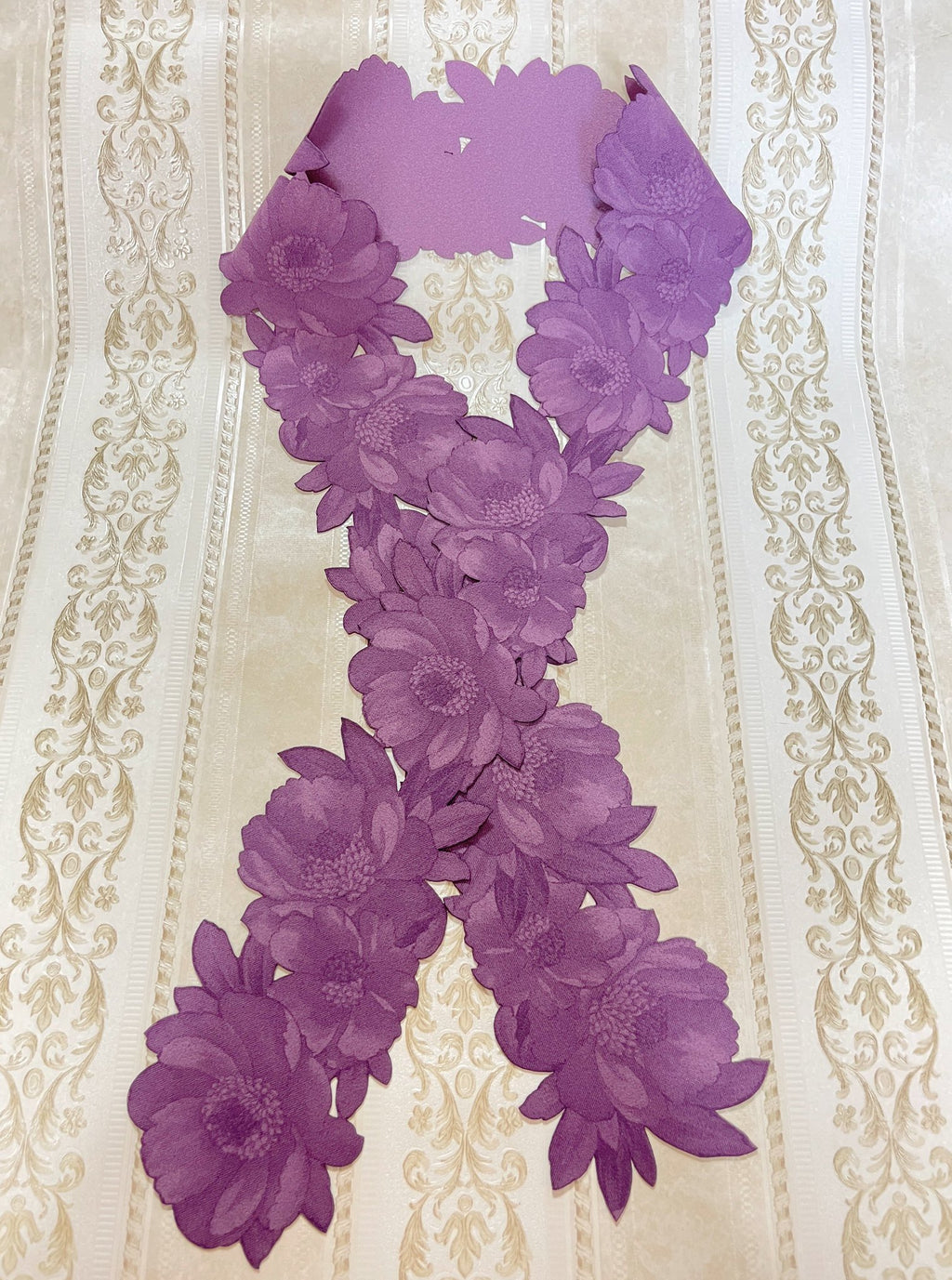 7.  カットワーク飾り衿【牡丹】120cm